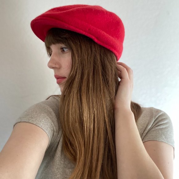 Pure wool vintage red beret - Picture 2 of 6